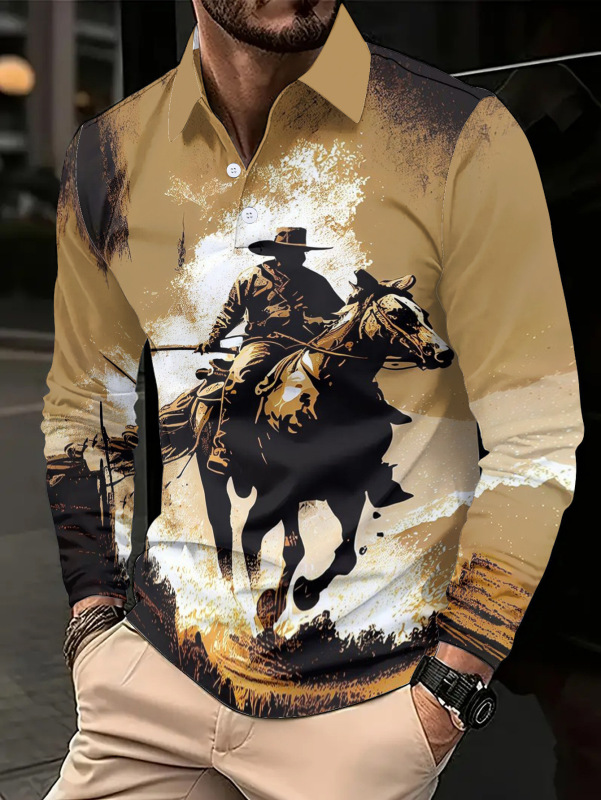 速卖亚马逊跨境假两件24年新款翻领运动polo衫欧美男士新版|undefined
