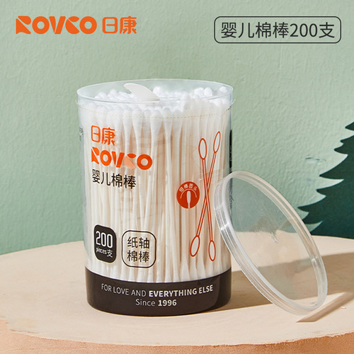 Rikang high-quality baby cotton swabs, children's special cotton swabs, baby cotton swabs, newborn products, 200 pieces