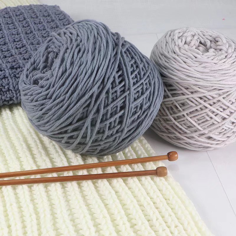 跨境批发8股牛奶棉200g团tufting簇绒枪专用手工钩编针织戳戳绣线