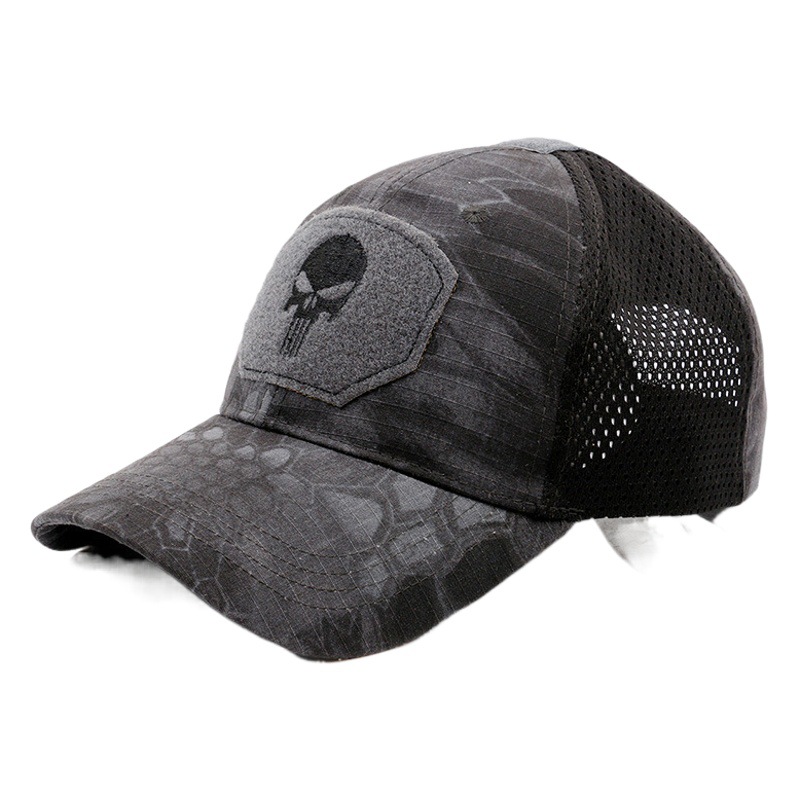 Skull camouflage baseball cap tactical military fans outdoor sports hat Velcro cap sunshade chief hat mesh cap