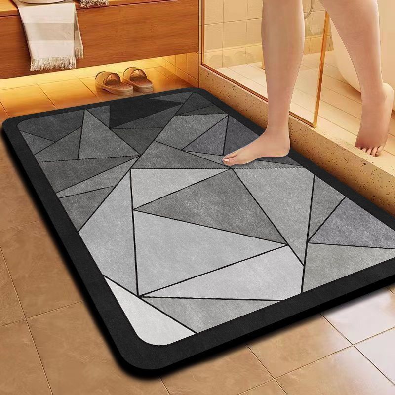 Alfombrilla minimalista para baño de barro de diatomeas Alfombrilla antideslizante para baño de estilo nórdico Alfombrilla ligera resistente a las manchas en forma de diamante de lujo