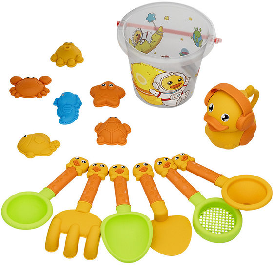 Little yellow duck water beach bucket sand shovel beach beach toy suit children beach sand tool suit
