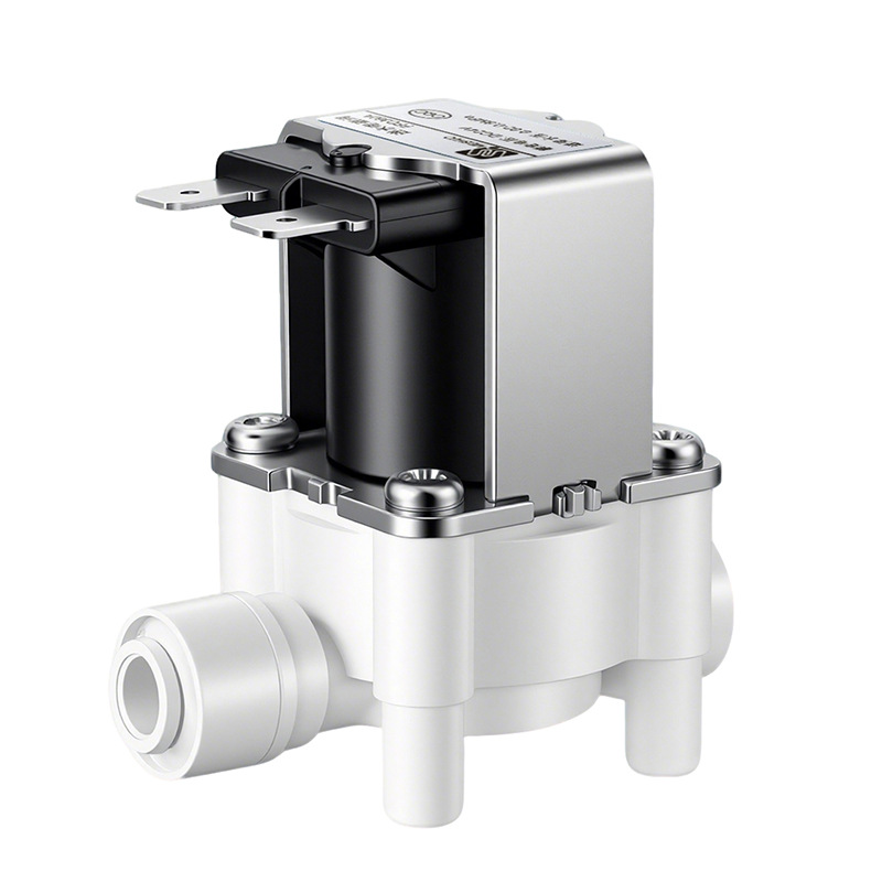Máquina de agua pura ro máquina purificador de agua accesorios 2 puntos 3 puntos enchufe rápido válvula solenoide de entrada de agua combinación válvula solenoide de aguas residuales 24V