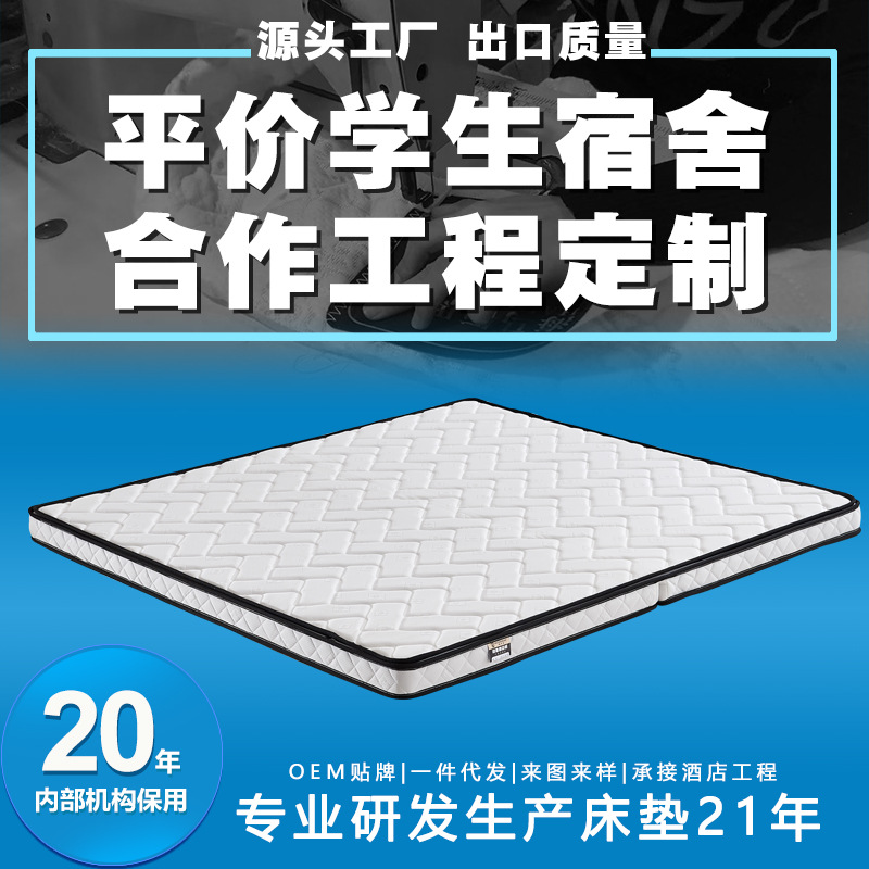 Simmons Children's Foldable Mattress Factory Wholesale Affordable School Student Dormitory Ridge 3E Brown Soft and Hard Dual Use