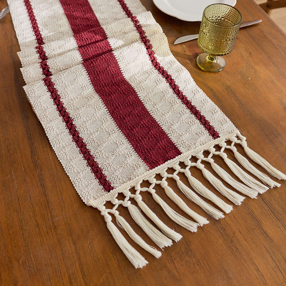 Tabla de lepra de algodón Bandera de soda Nudo pequeño fresco Salvia verde Fiesta decoración de mesa de té almohadilla de mesa
