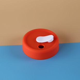 Double-hole silicone cup lid large and small caliber pearl milk tea straw cup lid color high temperature resistant large diameter glass cup lid
