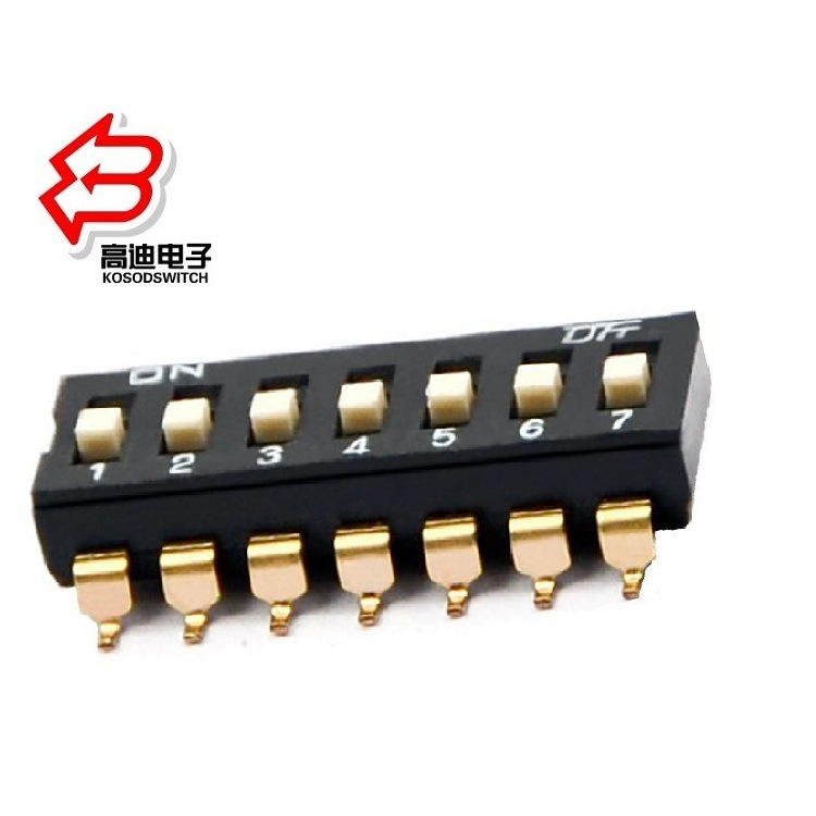 7位贴片拨码开关脚距2.54  7位贴片拨码开关 七位指拨开关