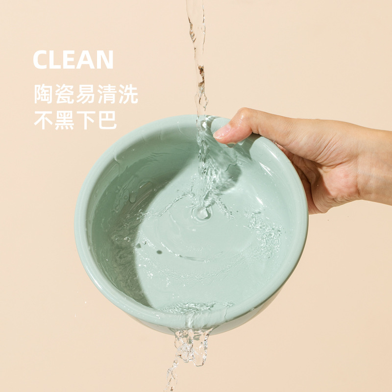 Tazón de cerámica para perros tazón de comida para perros tazón de agua para perros plato para perros gato doble tazón de protección columna cervical anti-golpe Amazon al por mayor