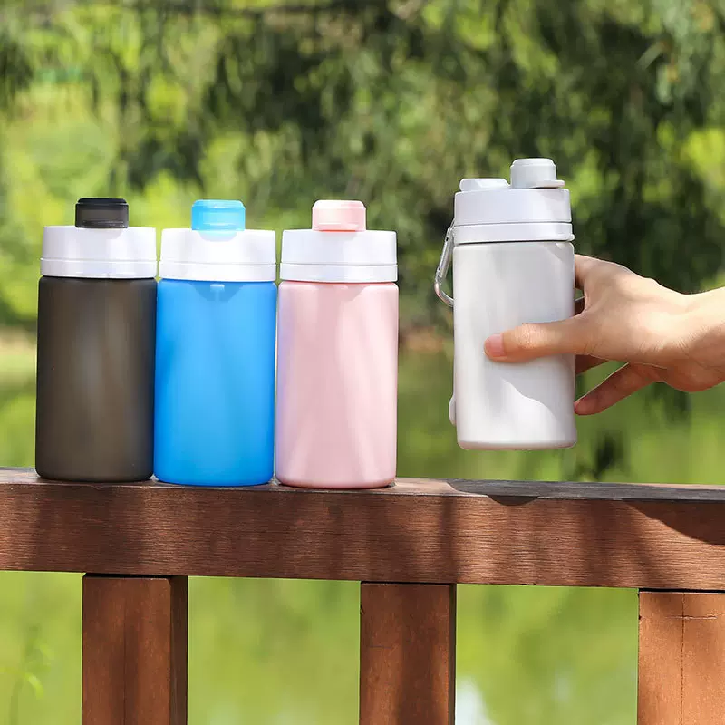 户外运动水壶便携旅行水杯大容量带提手折叠硅胶水瓶礼品随手杯