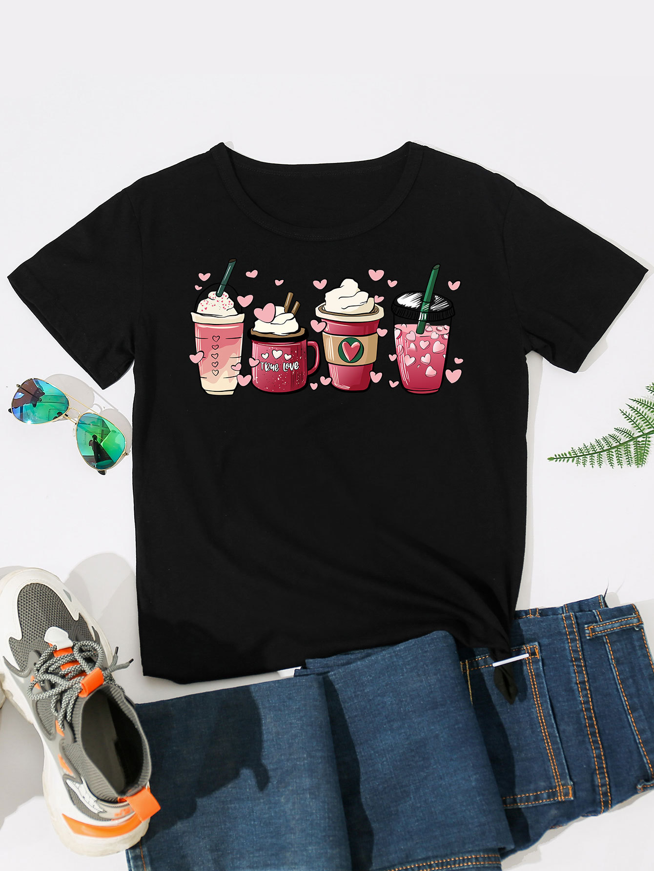 Frau T-shirt Kurzarm T-shirts Drucken Lässig Preppy-stil Drucken display picture 3