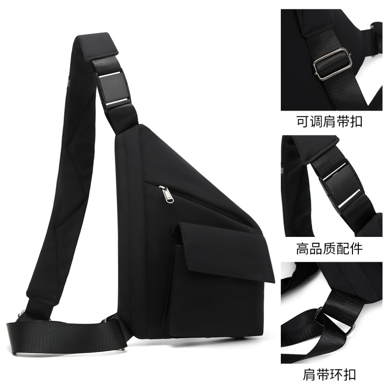 Cross-Border New Anti-Theft Close-Fitting Gun Bag, Triangle Bag, Casual Nylon Chest Bag, Men's Crossbody Bag, Shoulder Bag for Men