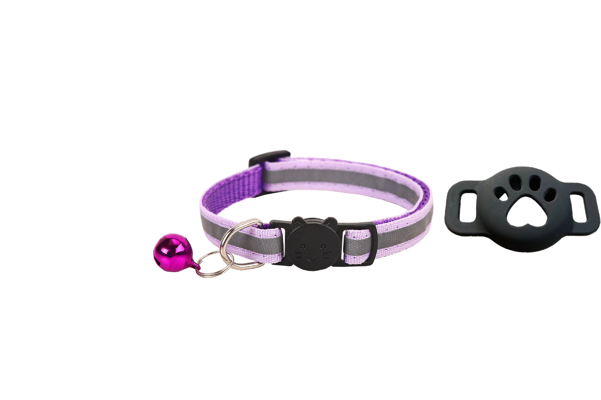 Nuevo collar de gato reflectante Airtag con campana localizador collar de silicona reflectante en stock