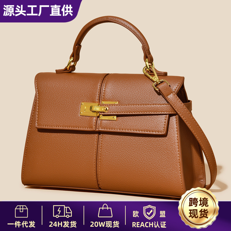 Cross-Border Handbag for Women, Kelly Bag, Single Shoulder and Hand-Held Dual-Use Versatile Women's Bag, in Stock, Handbags Bag Women