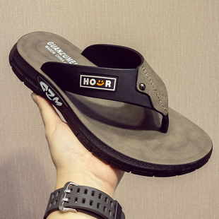 2025 New Summer Flip-Flops Men's Cool Non-Slip Korean Style Flip-Flops Two-Wear Beach Men's Sandals Thick-Soled Outer Wear
