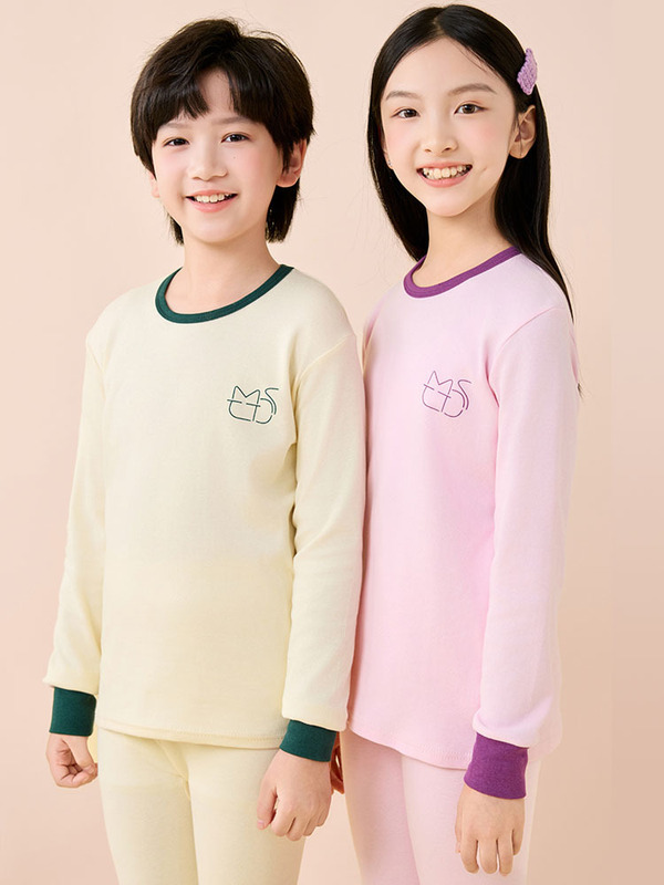 儿童秋衣秋裤纯棉男女童保暖内衣套装青少年打底棉毛衫中小童睡衣|undefined