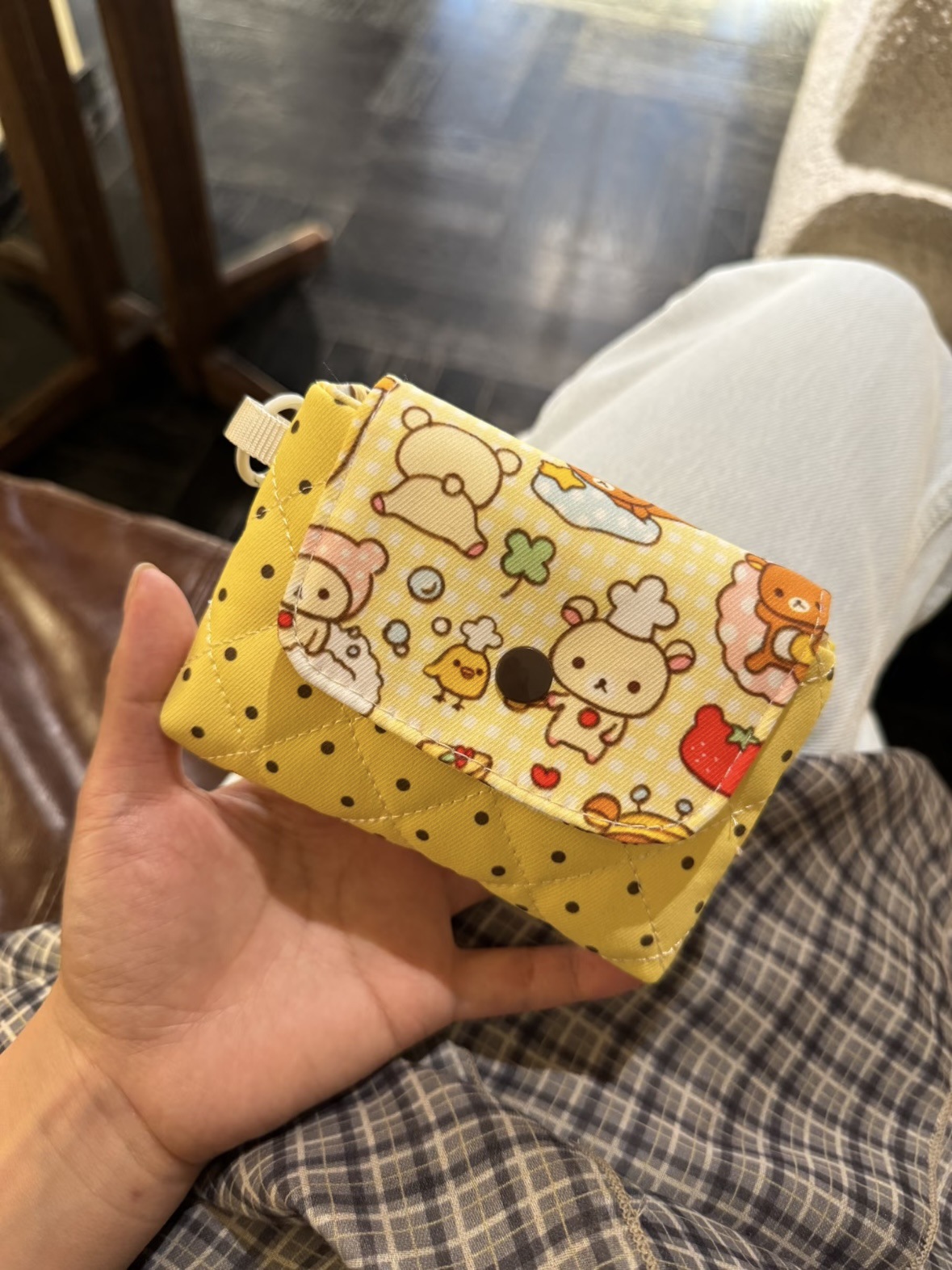 노란색 리락쿠마 미니 동전 지갑