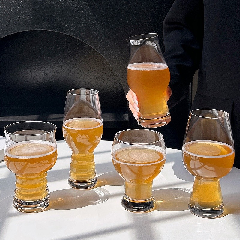 Tazas de cerveza artesanales de alta calidad, tazas de cerveza de vidrio, tazas de cerveza de gran tamaño, tazas de vino de gran capacidad, barras de pies altos.