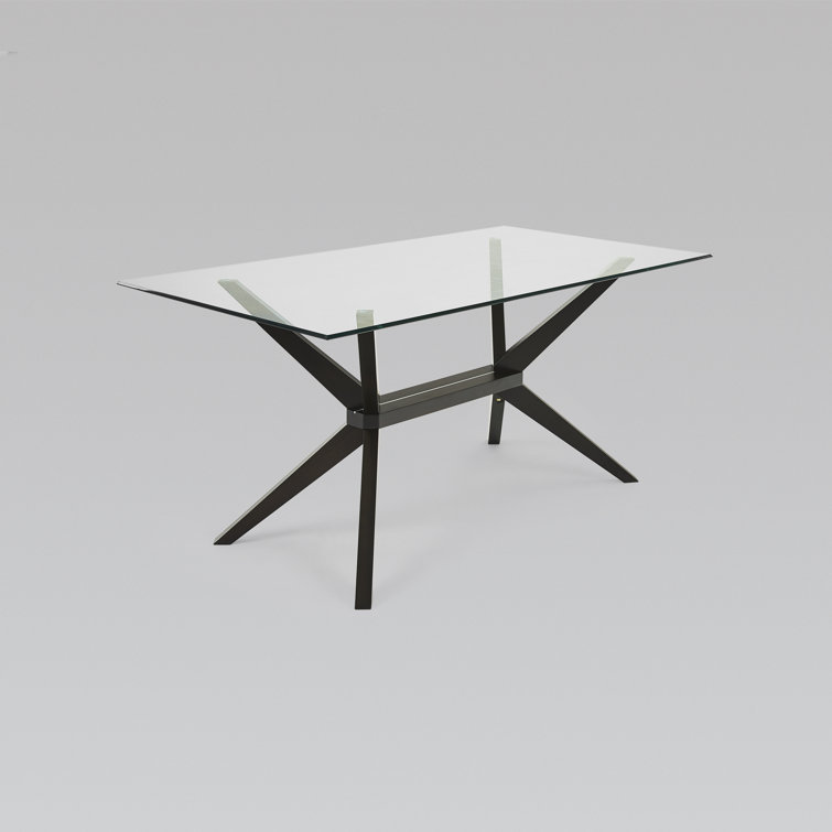 Mesa de comedor nórdica Mesa de comedor de vidrio temperado Mesa de comedor de lujo ligero Mesa rectangular moderna