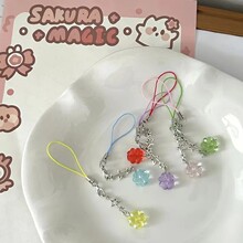 幸运四叶草手机壳挂绳ccd相机挂件咕本卡册diy手工串珠配饰好寓意