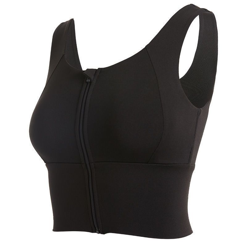 ropa interior deportiva de mujer de verano vestir chaleco bra frontal cremallera correa de pecho bra de brazo fábrica de comercio al por mayor