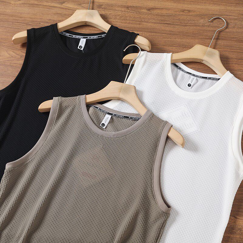 Three-Dimensional Bamboo Texture~Ice Silk Technology Fabric! Exported Summer Men's Breathable Quick-Dry Sports Casual Stretch Vest Three-Dimensional Bamboo Texture~Ice Silk Technology Fabric! Exported Summer Men's Breathable Quick-Dry Sports Casual Stretch Vest