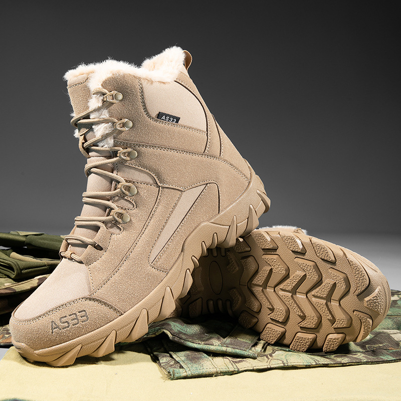 Fabricantes transfronterizos al por mayor de terciopelo cómodos zapatos tácticos transpirables al aire libre entrenamiento deportivo botas de combate zapatos de montaña masculinos antideslizantes image 2