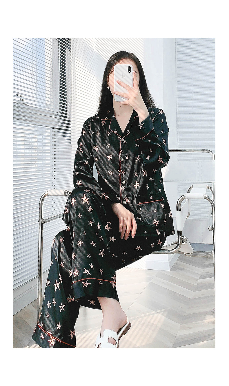 new long-sleeved spring and autumn thin silk pajamas  NSJO29523