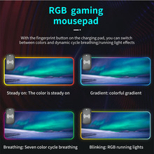 LED15W Fast Charge LOL Gaming Mouse Pad Green Aurora