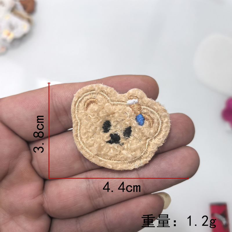 依绣自粘毛巾绣刺绣布贴 补丁贴装饰小动物可爱小熊儿童服装布贴|undefined