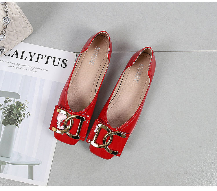 Women's Flat Shoes For Women Square Toe Low Heel Casual Work Shoes_voghion.com