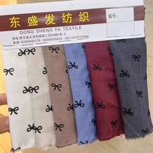 秋冬新款植绒蝴蝶结雪纺布印花面料制作大肠圈头饰饰品服装厚面料