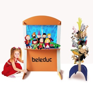 Kindergarten Children's Doll House Stage Performance Plush Animal Doll Game Hand Puppet Theater Play