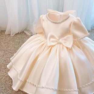 One Year Old Dress Princess Dress Little Girl Flower Girl's Wedding Dress Girl's Baby One Year Old Birthday Party Children's Dress Dress