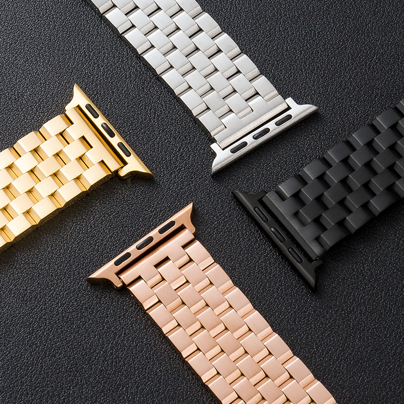 Aplicable a Apple Watch1/8 Apple Samsung Huawei GT Series GT2/GT3Pro correa de acero macizo con cinco cuentas