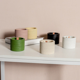 Wire drawing cross-border cement candle cup simple creative fragrance indoor lasting hand gift aromatherapy candle container ornaments