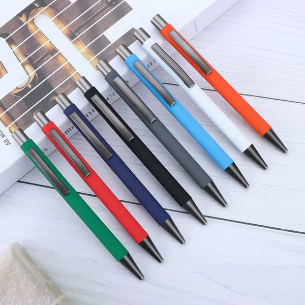 Press-Type Business Metal Ballpoint Pen with Customizable Logo, Spray-Painted Gel Pen, Promotional Gift, Advertising Pen, Advertising Gift