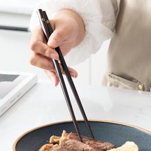 批发新品金色印花木筷子家用厨房简约风格红木筷子樱花日式木筷