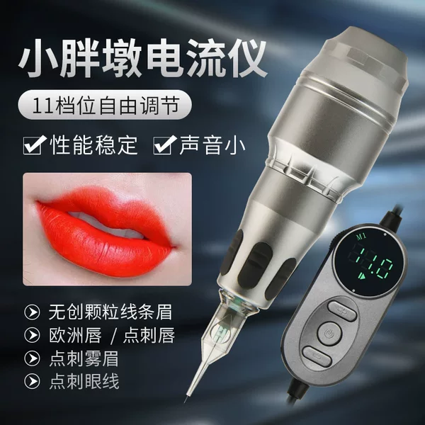 Tattoo machine with multi-frequency and ammeter, all-in-one machine for lip and eyebrow tattooing, European lip pigment, wild line eyebrow machine