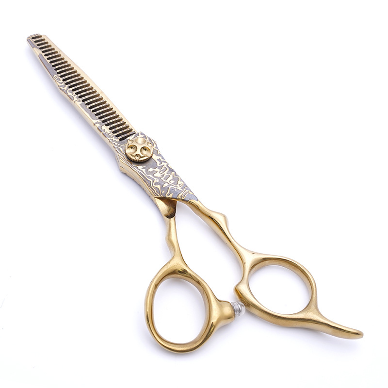 Tijeras de peluquería profesionales de acero inoxidable, tijeras de dientes para adelgazar y tijeras planas para flequillo, venta directa de fábrica al por mayor