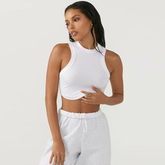 Women's Fitness Sports Tank Top for Exercise, Yoga, Dance, Running, with Push-up Bra Cup Straps, Crossback Sweatshirt, Dropshipping