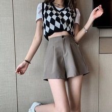 跨境工厂泰国大码休闲西装裤春夏季高腰短裤女阔腿宽松裤抖音淘宝