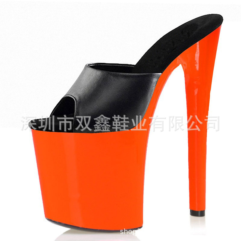 20CM naranja envuelto sandalias sexy verano de las mujeres sexy pole dance tacones altos discoteca odio tiangao modelo pasarela