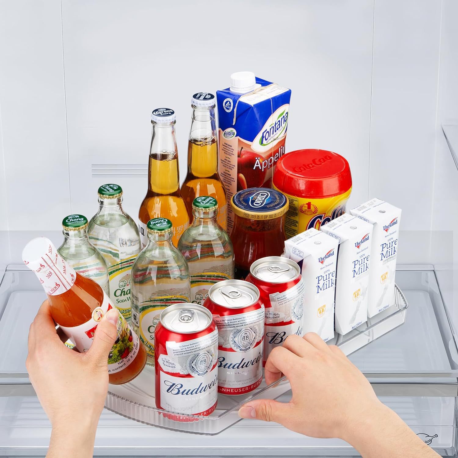 Refrigerador transfronterizo para almacenar bebidas mesa giratoria de cocina sal salina y salsa bandeja de condimentos estante giratorio