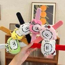 卡通线条小狗啪啪圈儿童毛绒kt猫手环创意三丽鸥公仔礼物腕带批发