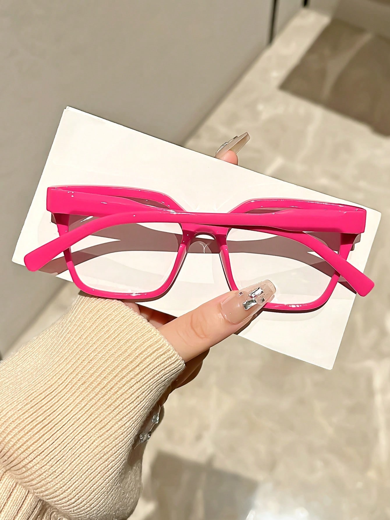 Quadratische Blaulichtfilter Brille Für Damen Gesichtsschmeichler_voghion.com