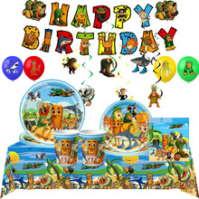 新款现货山海经餐具套装派对生日用品纸杯纸盘纸巾桌布装饰用品