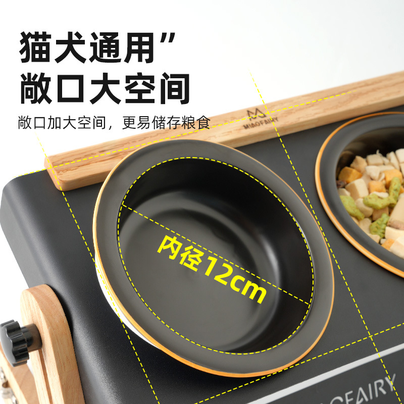 Perro portátil al aire libre acampando gatos retro cerámica alta pie doble tazón tazón para perros tazón para gatos pequeños perros artículos de tazón para mascotas