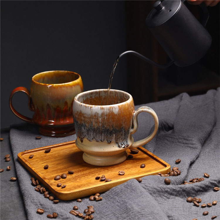 Vintage Ceramic Coffee Mug Large Capacity Kiln Fired Water Cup_voghion.com