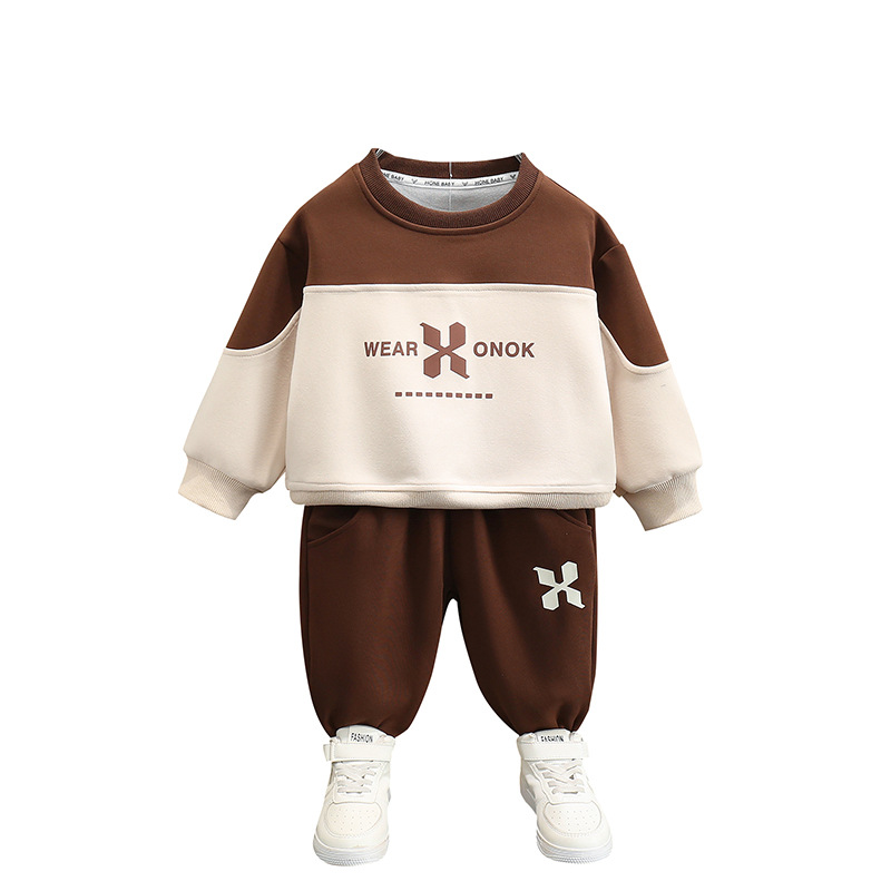 6075 traje de suéter para niño 2024 otoño nuevo bebé de moda otoño traje de dos piezas primavera y otoño para niños marea coreana