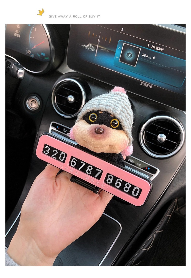 Quirky and Cute Bee and Puppy Number Plate, Car Temporary Parking Sign, High-End 2025 New Model